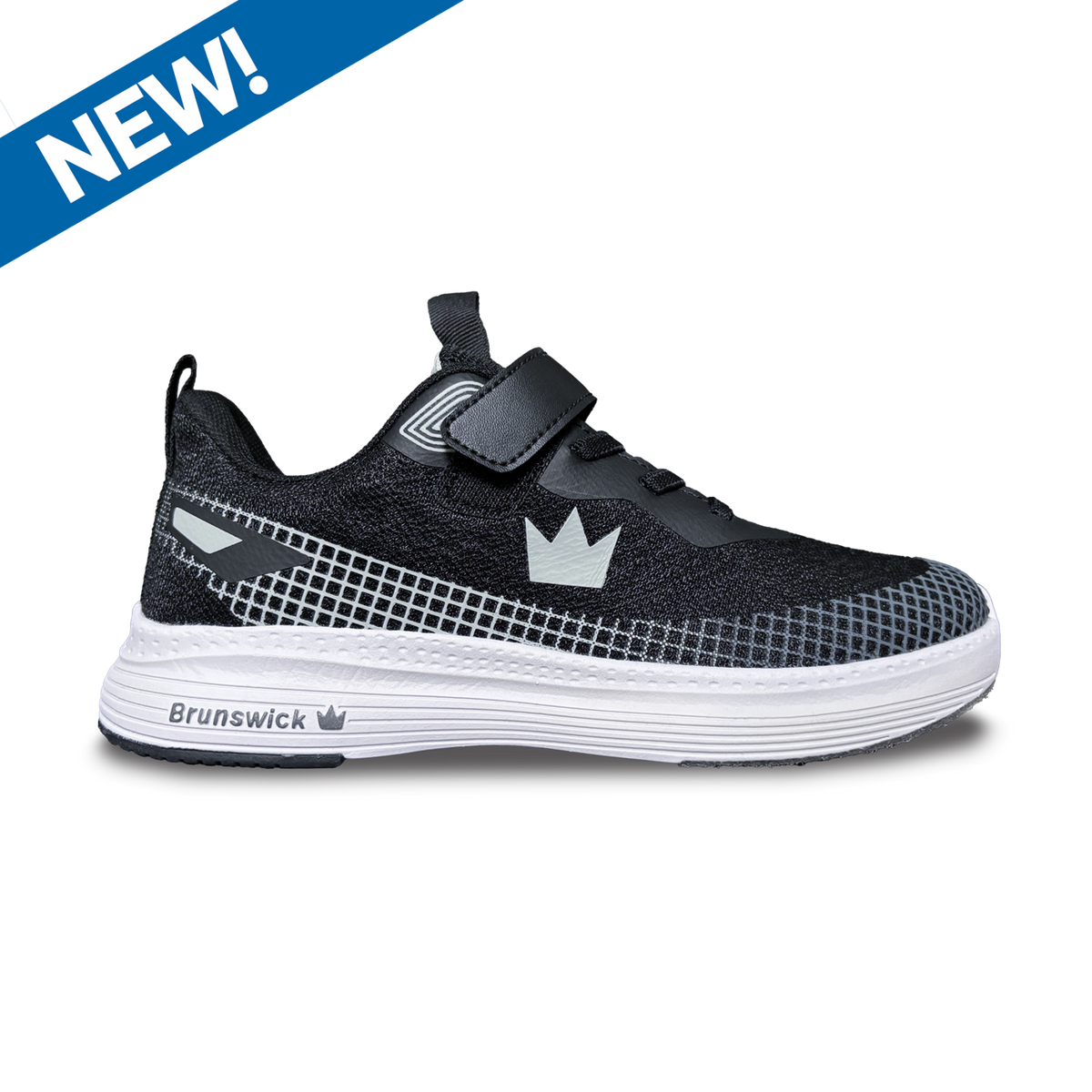 Boys Tenpin Bowling Shoes - Brunswick Strike Zone Black White