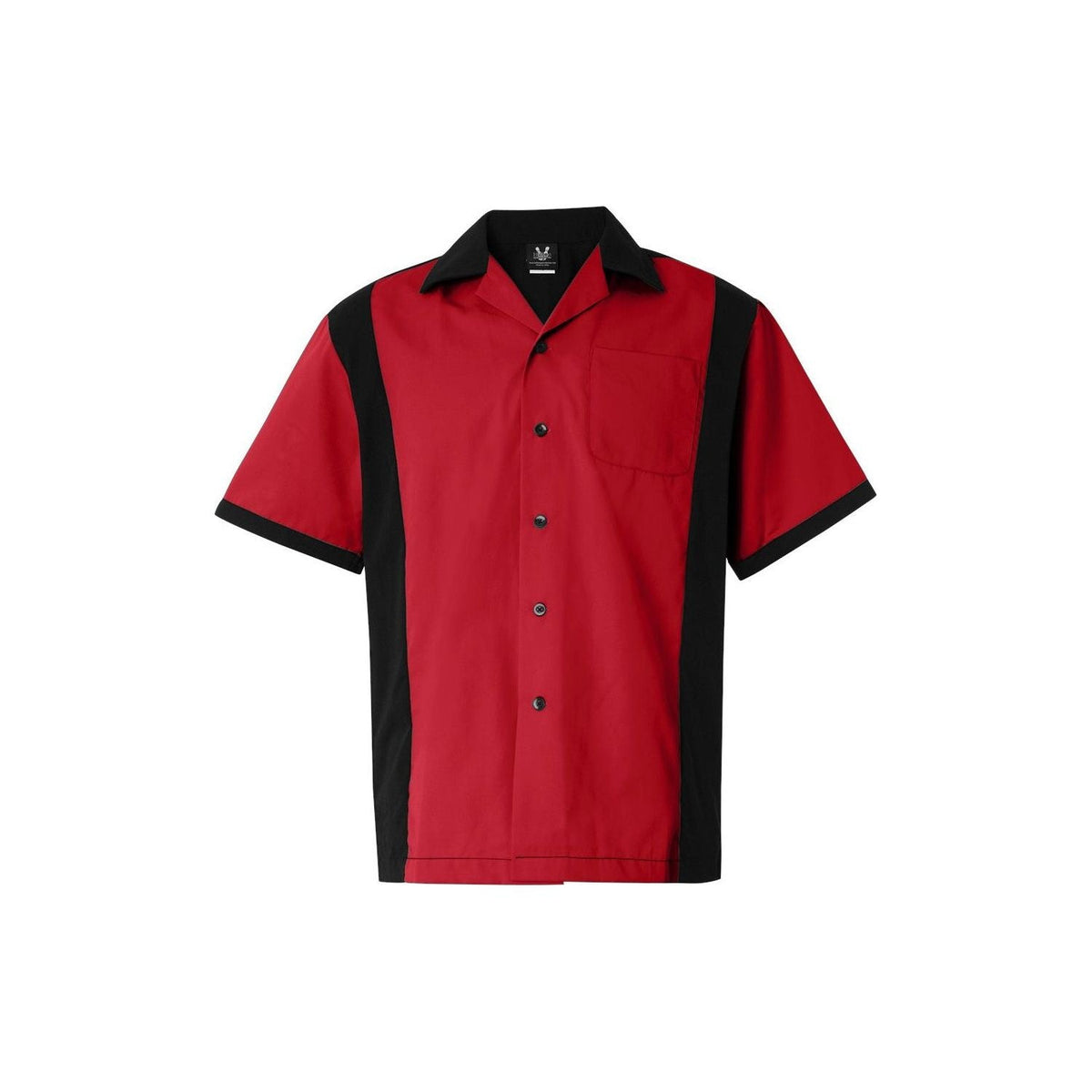 Hilton Red Black Panel Retro Bowling Shirt