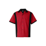 Hilton Red Black Panel Retro Bowling Shirt