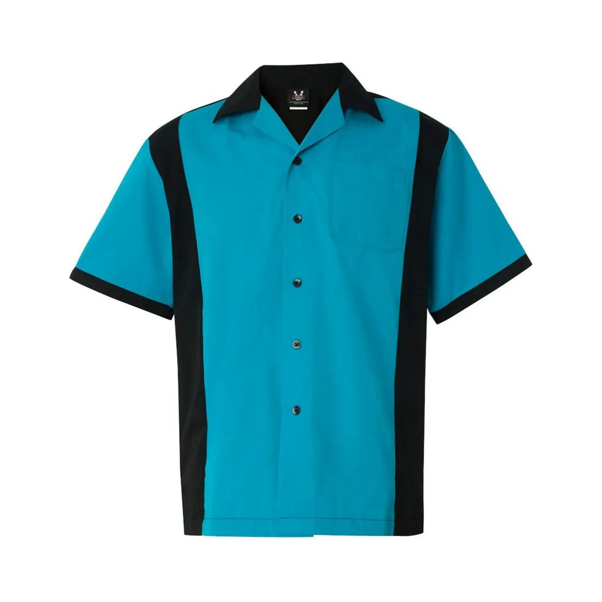 Hilton Turquoise Blue & Black Bowling Shirt