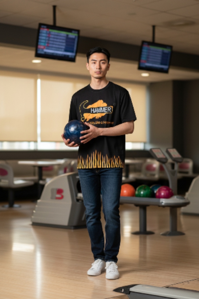 Hammer Bowling T-Shirt Flames