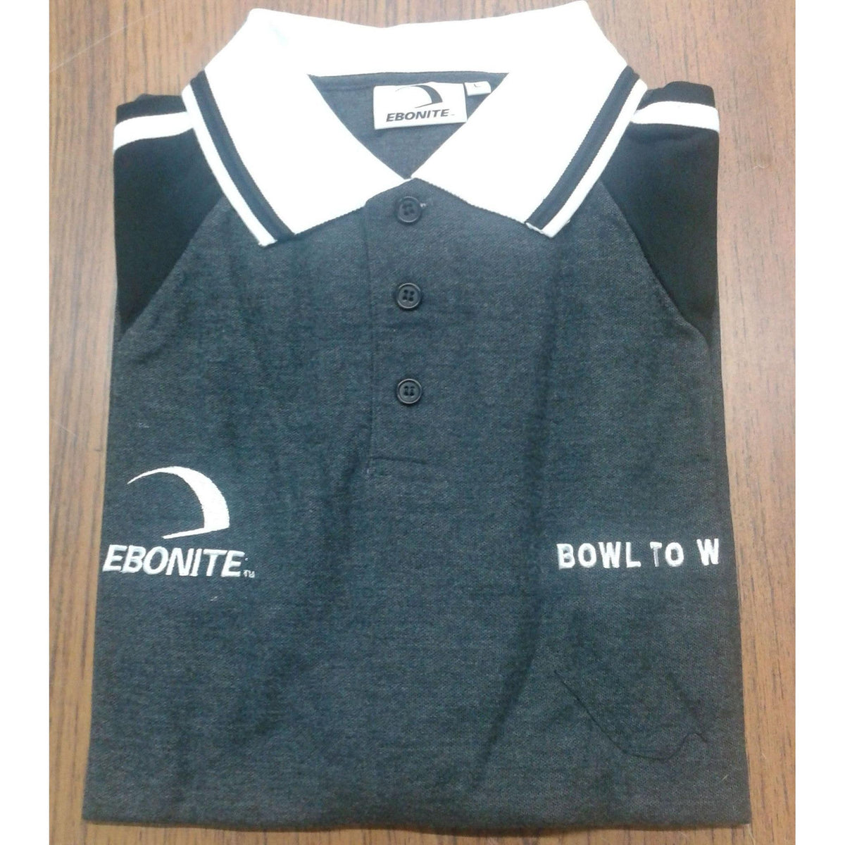 Ebonite Tenpin Bowling Polo Shirt in Grey, Bowling Shirt Large