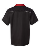 Black Red Stripe Bowling Shirt Large