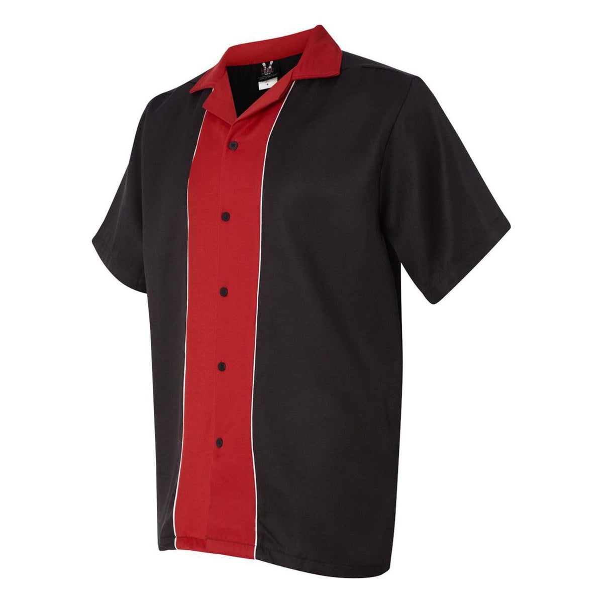 Black Red Stripe Bowling Shirt X-Large