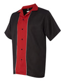 Black Red Stripe Bowling Shirt X-Large