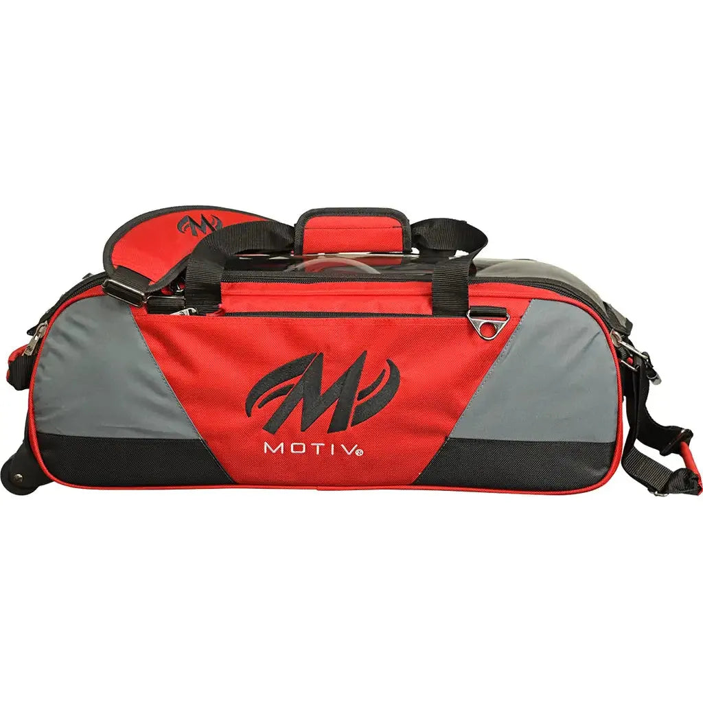 MOTIV Ballistix 3-Ball Roller Bowling Bag in Red or Black