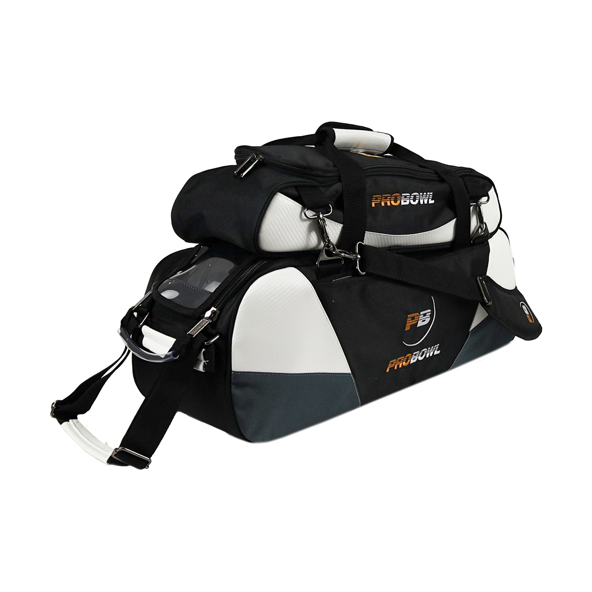 Probowl Deluxe 3 Ball Tote & Shoe Bag - Silver & White
