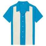blue cream retro bowling shirt
