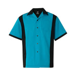 Hilton Turquoise Blue & Black Bowling Shirt