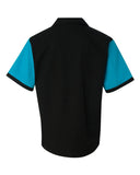 Hilton Turquoise Blue & Black Bowling Shirt X-Large