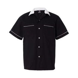 Black Retro Bowling Shirt