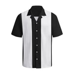 Black & Pale Cream Panel Retro Tenpin Bowling Shirt