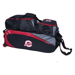 Ebonite Players 3 Ball Tote with Shoe Bag - Black/Red Bowling Bag