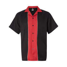 Black Red Stripe Bowling Shirt