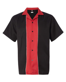 Black Red Stripe Bowling Shirt