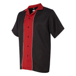 Black Red Stripe Bowling Shirt X-Large
